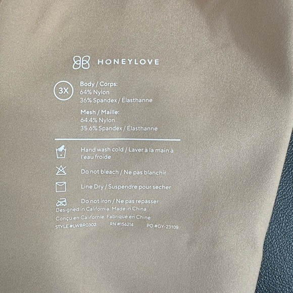 Sold HoneyLove CrossOver wireless Bra tan size 3X NWT - Picture 5 of 6